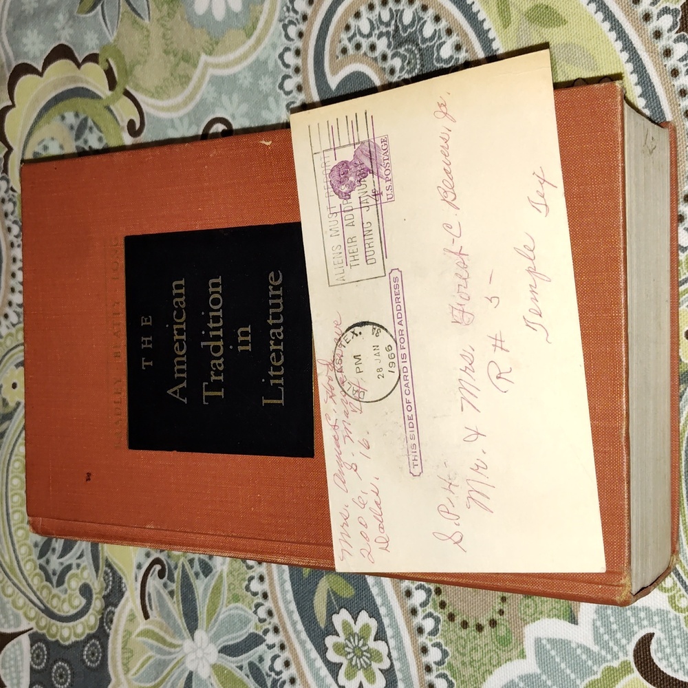 The American Tradition in Literature Book 1962 With Bonus Vintage Postcard